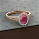 2 - Deborah Desire Oval Cut Rhodolite Garnet and Round Lab Grown Diamond Twist Rope Split Shank Halo Engagement Ring 