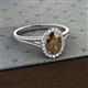 2 - Deborah Desire Oval Cut Smoky Quartz and Round Lab Grown Diamond Twist Rope Split Shank Halo Engagement Ring 