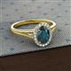 2 - Deborah Desire Oval Cut London Blue Topaz and Round Lab Grown Diamond Twist Rope Split Shank Halo Engagement Ring 