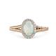 1 - Deborah Desire Oval Cut Opal and Round Lab Grown Diamond Twist Rope Split Shank Halo Engagement Ring 