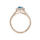 4 - Deborah Desire Oval Cut Blue Topaz and Round Lab Grown Diamond Twist Rope Split Shank Halo Engagement Ring 