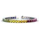 1 - Holi 4.00 mm Multi Gemstone Eternity Tennis Bracelet 