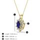 3 - Hazel 6x4 mm Oval Cut Blue Sapphire and Round Diamond Double Bail Halo Pendant Necklace 