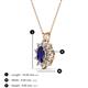 3 - Hazel 6x4 mm Oval Cut Blue Sapphire and Round Diamond Double Bail Halo Pendant Necklace 