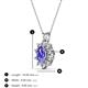 3 - Hazel 6x4 mm Oval Cut Tanzanite and Round Diamond Double Bail Halo Pendant Necklace 