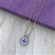 2 - Hazel 6x4 mm Oval Cut Tanzanite and Round Diamond Double Bail Halo Pendant Necklace 