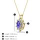 3 - Hazel 6x4 mm Oval Cut Tanzanite and Round Diamond Double Bail Halo Pendant Necklace 