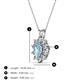 3 - Hazel 6x4 mm Oval Cut Aquamarine and Round Diamond Double Bail Halo Pendant Necklace 