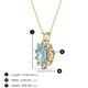3 - Hazel 6x4 mm Oval Cut Aquamarine and Round Diamond Double Bail Halo Pendant Necklace 