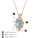 3 - Hazel 6x4 mm Oval Cut Aquamarine and Round Diamond Double Bail Halo Pendant Necklace 