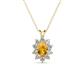 1 - Hazel 6x4 mm Oval Cut Citrine and Round Diamond Double Bail Halo Pendant Necklace 