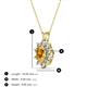 3 - Hazel 6x4 mm Oval Cut Citrine and Round Diamond Double Bail Halo Pendant Necklace 