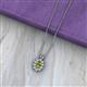 2 - Hazel 6x4 mm Oval Cut Peridot and Round Diamond Double Bail Halo Pendant Necklace 