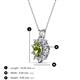 3 - Hazel 6x4 mm Oval Cut Peridot and Round Diamond Double Bail Halo Pendant Necklace 