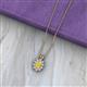 2 - Hazel 6x4 mm Oval Cut Yellow Sapphire and Round Diamond Double Bail Halo Pendant Necklace 