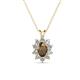 1 - Hazel 6x4 mm Oval Cut Smoky Quartz and Round Diamond Double Bail Halo Pendant Necklace 