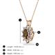 3 - Hazel 6x4 mm Oval Cut Smoky Quartz and Round Diamond Double Bail Halo Pendant Necklace 