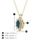 3 - Hazel 6x4 mm Oval Cut London Blue Topaz and Round Diamond Double Bail Halo Pendant Necklace 