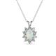 1 - Hazel 6x4 mm Oval Cut Opal and Round Diamond Double Bail Halo Pendant Necklace 