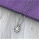 2 - Hazel 6x4 mm Oval Cut Opal and Round Diamond Double Bail Halo Pendant Necklace 
