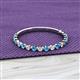 2 - Valerie 2.00 mm Blue Topaz and Lab Grown Diamond 3/4 Eternity Band 