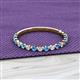 2 - Valerie 2.00 mm Blue Topaz and Lab Grown Diamond 3/4 Eternity Band 