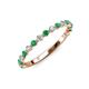 3 - Valerie 2.00 mm Emerald and Diamond 3/4 Eternity Band 