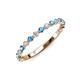 3 - Valerie 2.00 mm Blue Topaz and Diamond 3/4 Eternity Band 