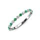 3 - Valerie 2.00 mm Emerald and Diamond 3/4 Eternity Band 
