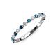3 - Valerie 2.00 mm Blue Diamond and Diamond 3/4 Eternity Band 