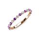 3 - Valerie 2.00 mm Amethyst and Diamond 3/4 Eternity Band 