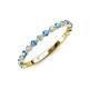3 - Valerie 2.00 mm Blue Topaz and Diamond 3/4 Eternity Band 