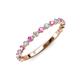 3 - Valerie 2.00 mm Pink Sapphire and Lab Grown Diamond 3/4 Eternity Band 