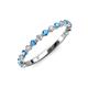 3 - Valerie 2.00 mm Blue Topaz and Lab Grown Diamond 3/4 Eternity Band 