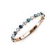3 - Valerie 2.00 mm Blue Diamond and Lab Grown Diamond 3/4 Eternity Band 