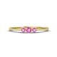 1 - Shirley 3.50 mm Round Pink Sapphire Three Stone Engagement Ring 