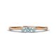 1 - Shirley 3.50 mm Round Aquamarine Three Stone Engagement Ring 