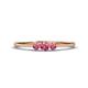 1 - Shirley 3.50 mm Round Pink Tourmaline Three Stone Engagement Ring 