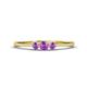 1 - Shirley 3.50 mm Round Amethyst Three Stone Engagement Ring 