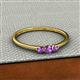 2 - Shirley 3.50 mm Round Amethyst Three Stone Engagement Ring 
