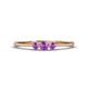 1 - Shirley 3.50 mm Round Amethyst Three Stone Engagement Ring 