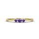 1 - Shirley 3.50 mm Round Iolite Three Stone Engagement Ring 
