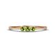 1 - Shirley 3.50 mm Round Peridot Three Stone Engagement Ring 