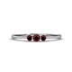 1 - Shirley 3.50 mm Round Red Garnet Three Stone Engagement Ring 