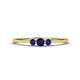 1 - Shirley 3.50 mm Round Blue Sapphire Three Stone Engagement Ring 