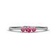 1 - Shirley 3.50 mm Round Pink Tourmaline Three Stone Engagement Ring 