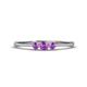 1 - Shirley 3.50 mm Round Amethyst Three Stone Engagement Ring 