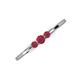 3 - Shirley 3.50 mm Round Ruby Three Stone Engagement Ring 