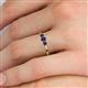 5 - Shirley 3.50 mm Round Blue Sapphire Three Stone Engagement Ring 