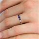 5 - Shirley 3.50 mm Round Blue Sapphire Three Stone Engagement Ring 